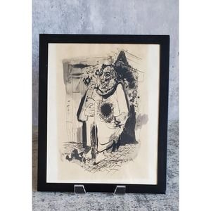 Signed Monochrome Painting Drawing Art